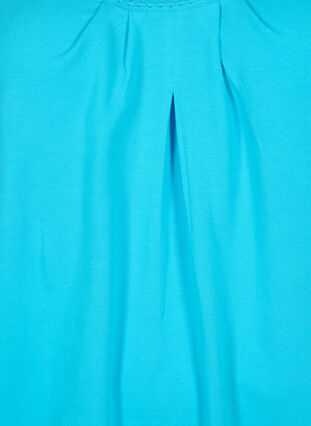 Bomullstopp med rund hals och spetskant, Blue Atoll, Packshot image number 2