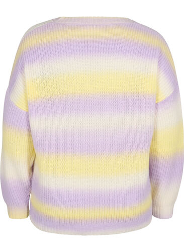 Randig tröja med v-ringning, Lavender Comb., Packshot image number 1