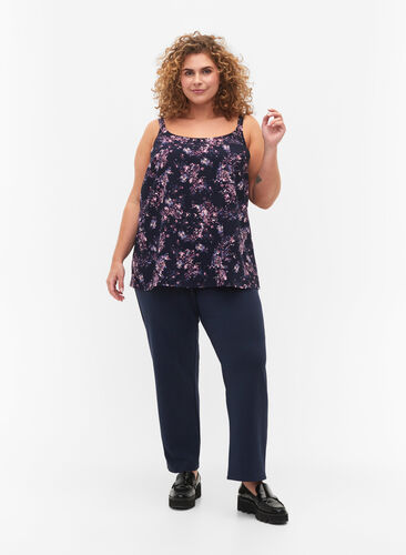 Topp med tryck från FLASH, Navy Rose Flower, Model image number 2