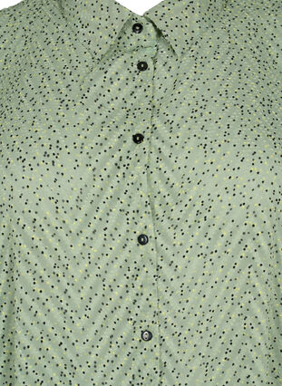 Prickig skjortklänning med 3/4-ärmar och slits, Seagrass Dot, Packshot image number 2