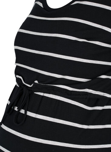 Randig gravidklänning i viskos, Black Grey Stripe, Packshot image number 2