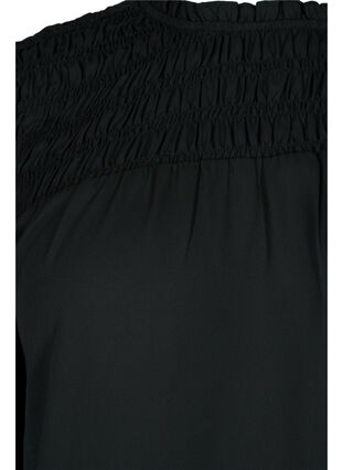 Långärmad blus med smock, Black, Packshot image number 3
