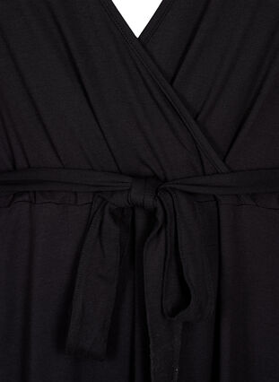 Omlottklänning i viskos med korta ärmar, Black, Packshot image number 2