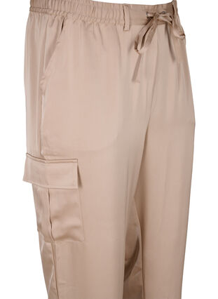 Satin Cargo Byxor, Humus, Packshot image number 2