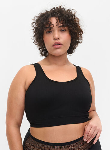 Sömlös bh med uttagbara inlägg, Black, Model image number 0