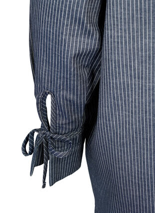 Skjorta med knytning på ärmen, Navy Stripe, Packshot image number 3