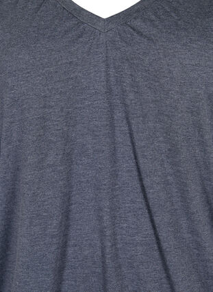 Melerad v-ringad blus, Navy Blazer Mélange, Packshot image number 2