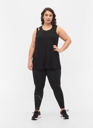 Ärmlös träningstopp i viskos, Black, Model image number 2