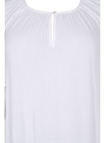 Kortärmad klänning i viskos, Bright White, Packshot image number 2