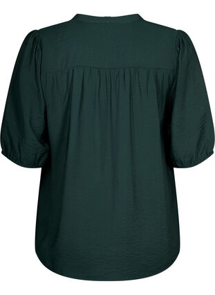 Blus i viskos med puffärm och volanger, Scarab, Packshot image number 1