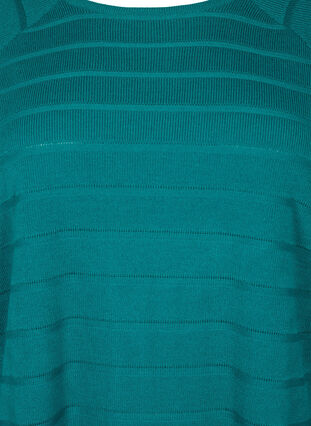 Stickad blus med ton-i-ton ränder, Deep Lake, Packshot image number 2
