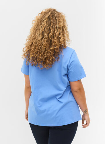 2-pack t-shirt i bomull, Ultramarine/White, Model image number 1