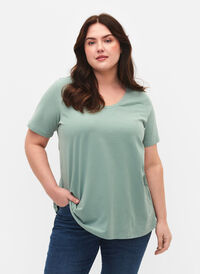 Enfärgad t-shirt i bomull, Chinois Green, Model