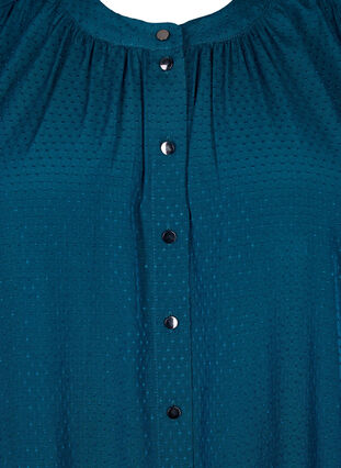 Kortärmad skjorta med prickigt mönster, Deep Teal, Packshot image number 2