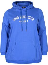 Sweatshirt med texttryck och huva