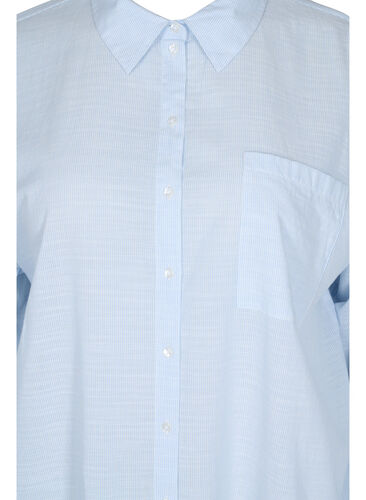 Randig nattskjorta i bomull, White w. Blue Stripe, Packshot image number 2