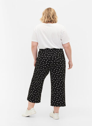 Lösa byxor med ankellängd, Black Dot, Model image number 1