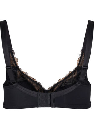 Balconette bh med bygel och spets, Black, Packshot image number 1