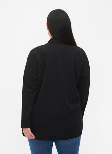 Öppen blazer med 3/4-ärmar, Black, Model image number 1