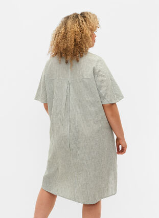 Lång skjorta med korta ärmar, Black Forest Stripe, Model image number 1