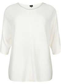 Stickad blus med 3/4-ärmar