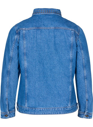 Jeansjacka med nitar, Blue denim, Packshot image number 1