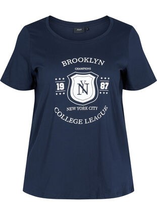 T-shirt i bomull med tryck, Night Sky BROOKLYN, Packshot image number 0