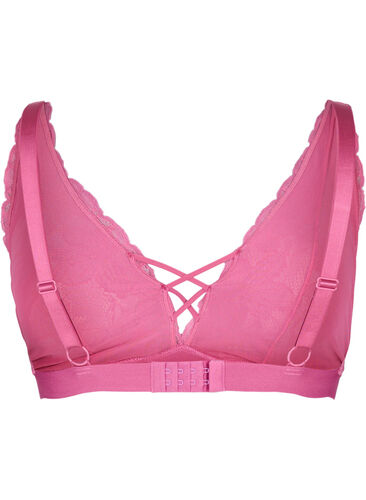 Support the breasts – Spets-bh med snörningsdetaljer, Rose, Packshot image number 1