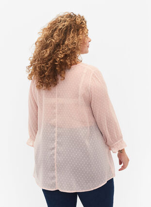 Blus med 3/4-ärmar och struktur från FLASH, Adobe Rose, Model image number 1