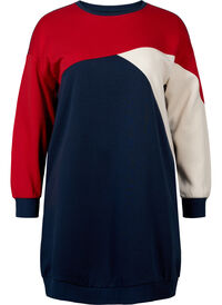Lång sweatshirt med blockfärger