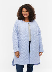 Quiltad jacka med knappar, Eventide, Model
