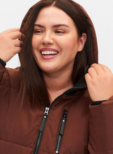 Vinterjacka med avtagbar huva, Friar Brown, Model image number 2