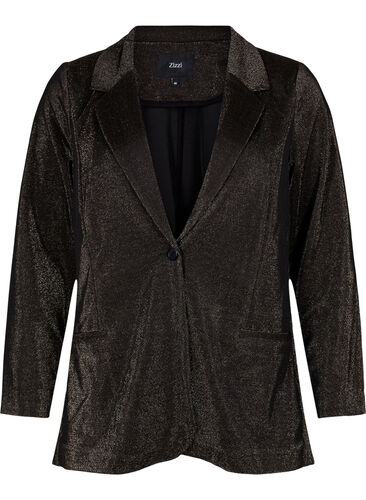 Kavaj med glitter och knäppning, Black w. Lurex, Packshot image number 0
