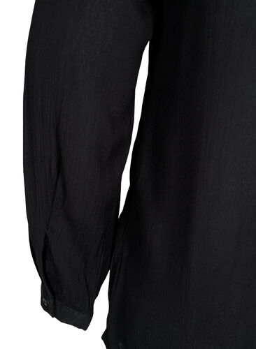 V-ringad tunika i viskos, Black , Packshot image number 3