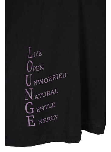 T-shirt i bomull med 3/4-ärmar, Black LOUNGE, Packshot image number 3
