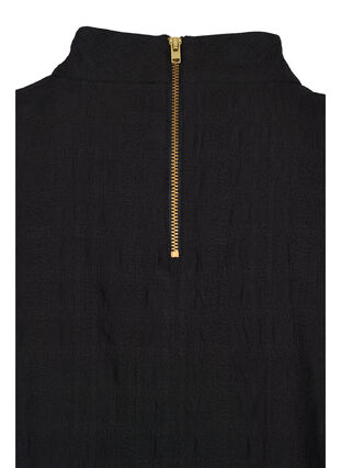 Blus med hög hals och 3/4-ärmar, Black, Packshot image number 3