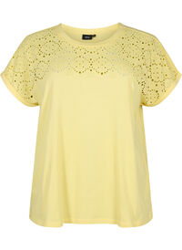 Löst sittande t-shirt med broderi anglaise
