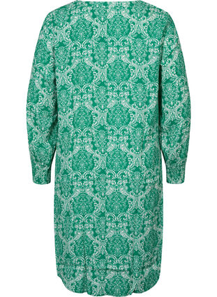 Mönstrad klänning i viskos, Jolly Green Oriental, Packshot image number 1