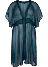 Strandkimono med smock och korta ärmar