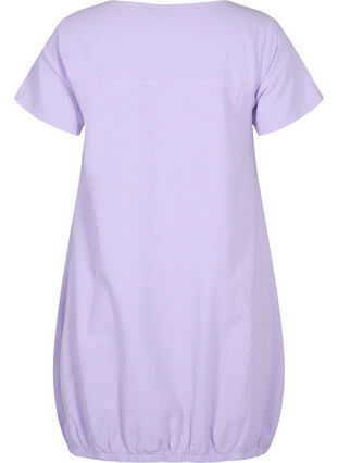 Kortärmad klänning i bomull, Lavender, Packshot image number 1