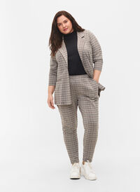 Maddison-byxor med rutigt mönster, Brown Check, Model
