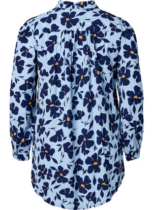 Långärmad tunika med volangkrage, Flower AOP, Packshot image number 1