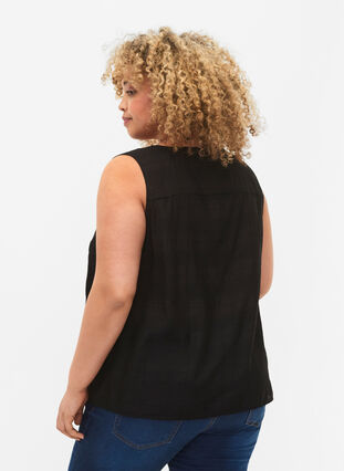 Topp i viskos med struktur, Black, Model image number 1