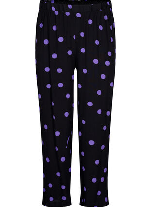 Prickiga byxor i viskos, Black w. Purple Dot, Packshot image number 0