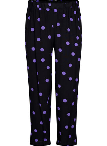 Prickiga byxor i viskos, Black w. Purple Dot, Packshot image number 0