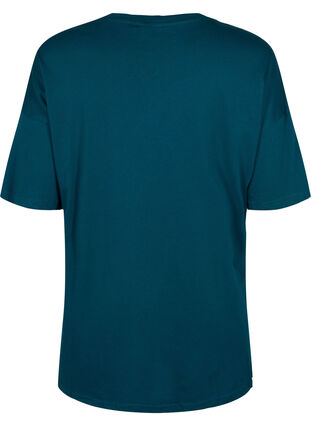 T-shirt i bomull med tryck, Deep Teal/Sea Pink, Packshot image number 1