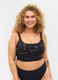 Bikinitopp med mönster, Logo Print, Model