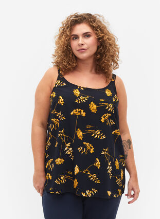 FLASH - Topp med tryck, Night Sky Yellow AOP, Model image number 0