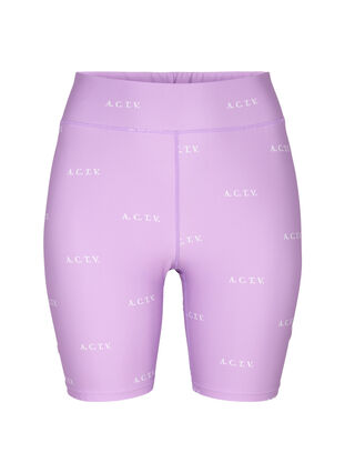 Träningsshorts med tryck, A.Violet w. Text, Packshot image number 0