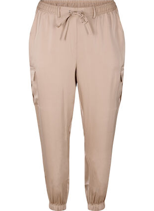 Satin Cargo Byxor, Humus, Packshot image number 0